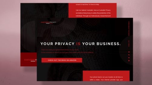 Custodiet Privacy - Landing page design